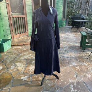 NWT Kobe Halperin long sleeve v neck Midnight blue andie midi dress size small